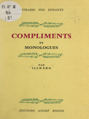 cover image of Compliments, monologues et dialogues